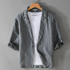 Benjamin Loose Striped Linen Shirt - Zekira
